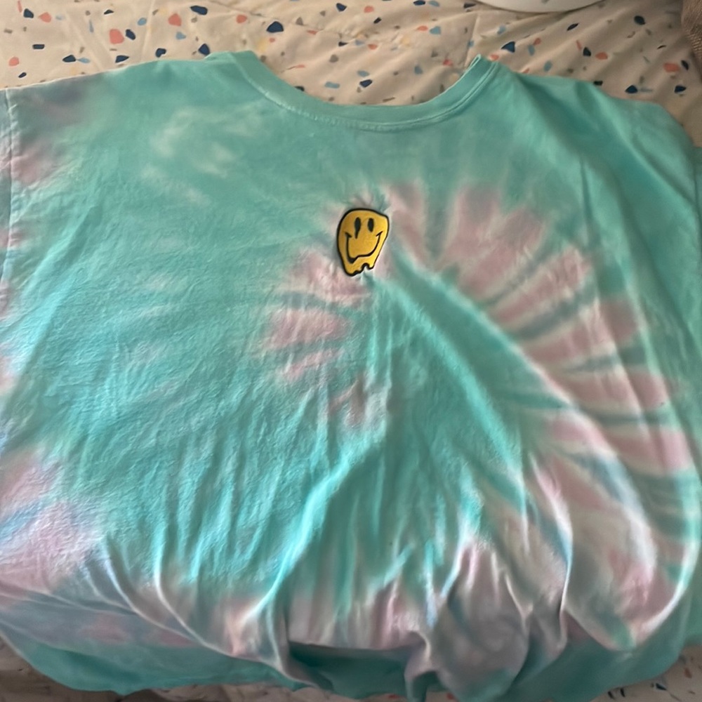 tie dye smiley face shirt